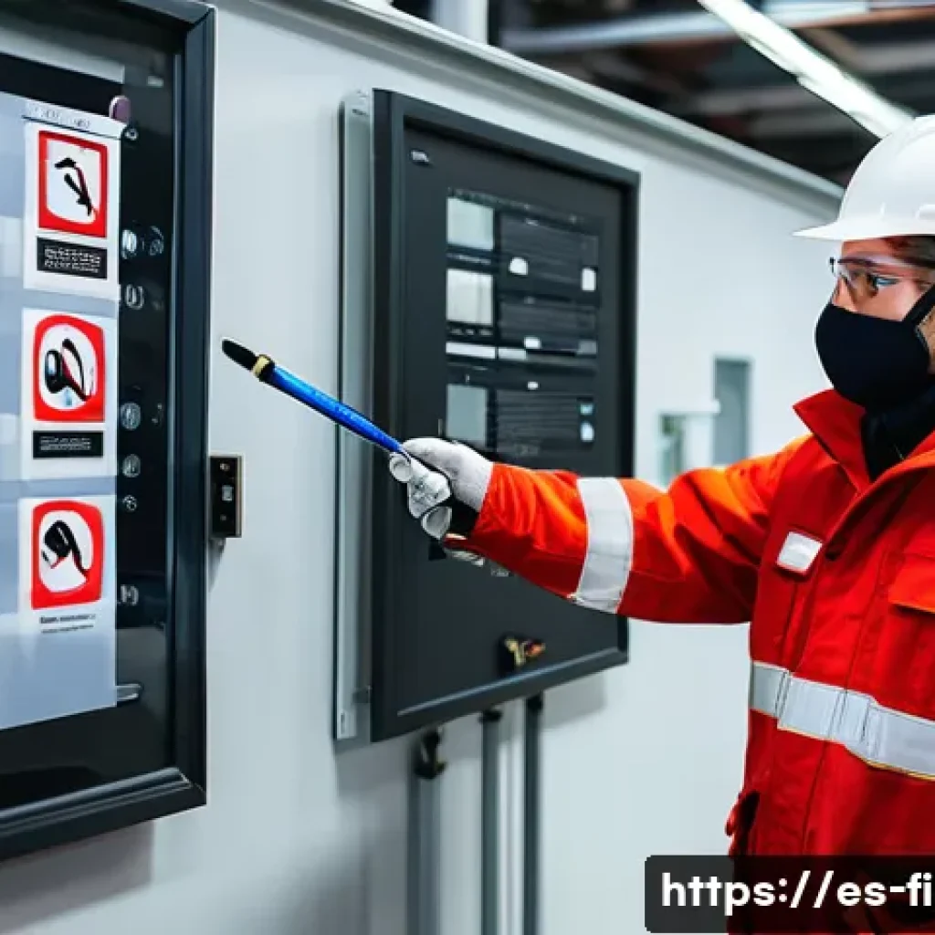 소방설비기사와 산업기사의 차이 - A skilled fire protection installation technician at work, wearing protective clothing and safety ge...