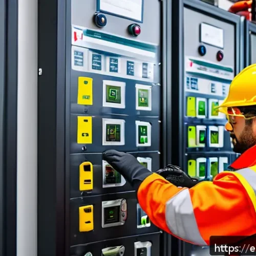 소방설비기사 연봉 평균 및 상위권 비교 - A professional male fire protection technician in a modern industrial facility in Madrid, wearing a ...